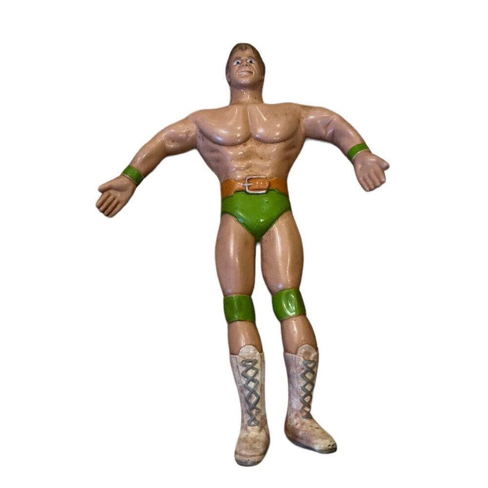 WCW Bend-Ems Lex Luger Just Toys 1990 WWF Vintage Bendable Green Trunks